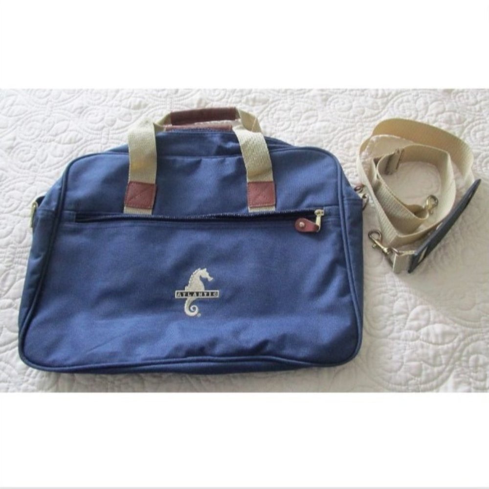 ATLANTIC Seahorse Canvas Travel Bag, Tote, Briefcase, Messenger Crossbody, EUC